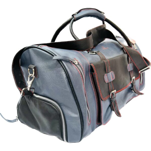 Designer Full Grain Leather Duffel Bag - Image 17