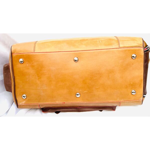 Designer Full Grain Leather Duffel Bag - Image 22