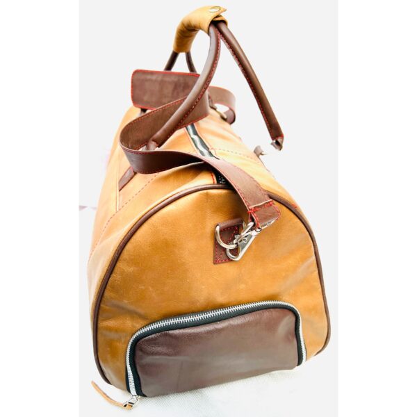 Designer Full Grain Leather Duffel Bag - Image 28