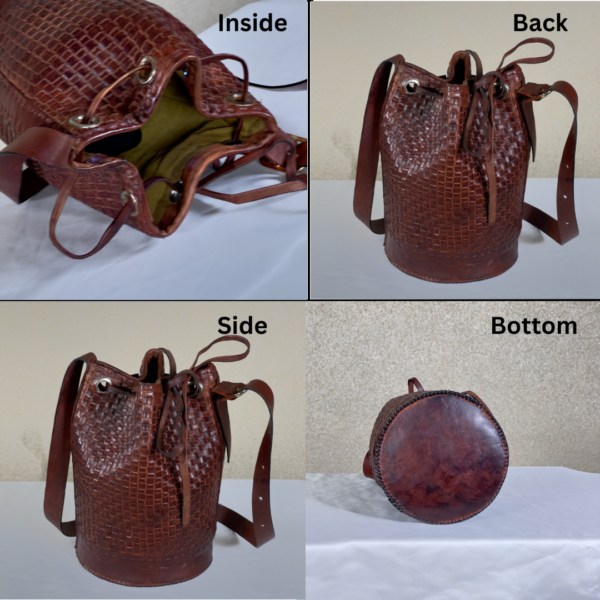 THE HAND SEWN LEATHER BUCKET BAG M11 - Image 3