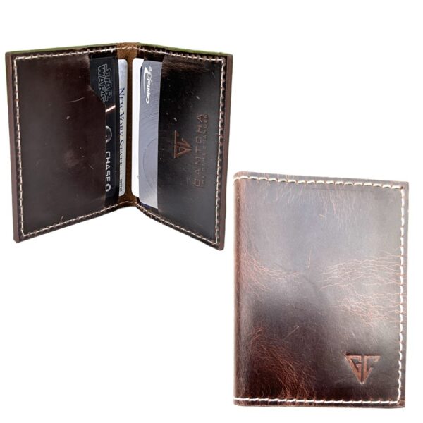 FOREST BIFOLD LEATHER CARD HOLDER-BROWN - Image 10