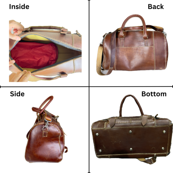 THE Hand Stitched LUXURIOS Leather DUFFLE BAG- M6 - Image 6