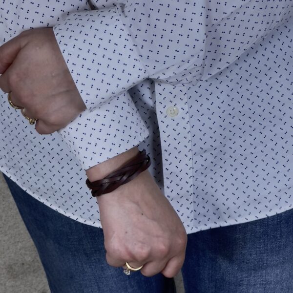 GRANDMA BRAIDED LEATHER BRACELET-Pin - Image 2