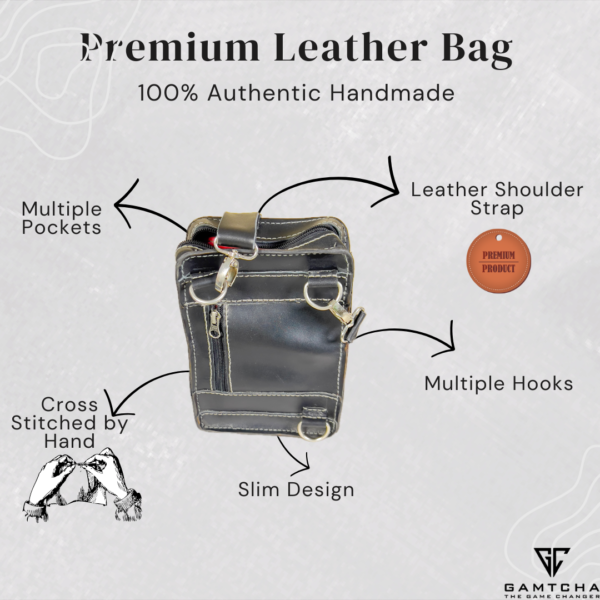 The hand stitched Nomad Messenger Leather bag- M12 - Image 2