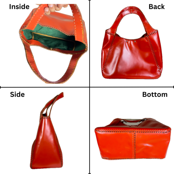 Hand stitched Leather Shopper Tote bag-M5-G - Image 5