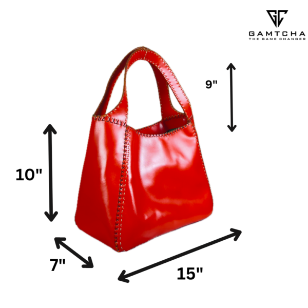 Hand stitched Leather Shopper Tote bag-M5-G - Image 3