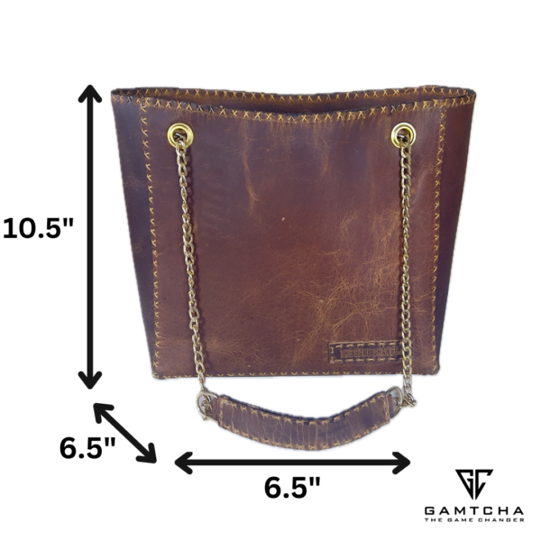 HAND STITCHED EVERYDAY LEATHER TOTE BAG-M5 - Image 2
